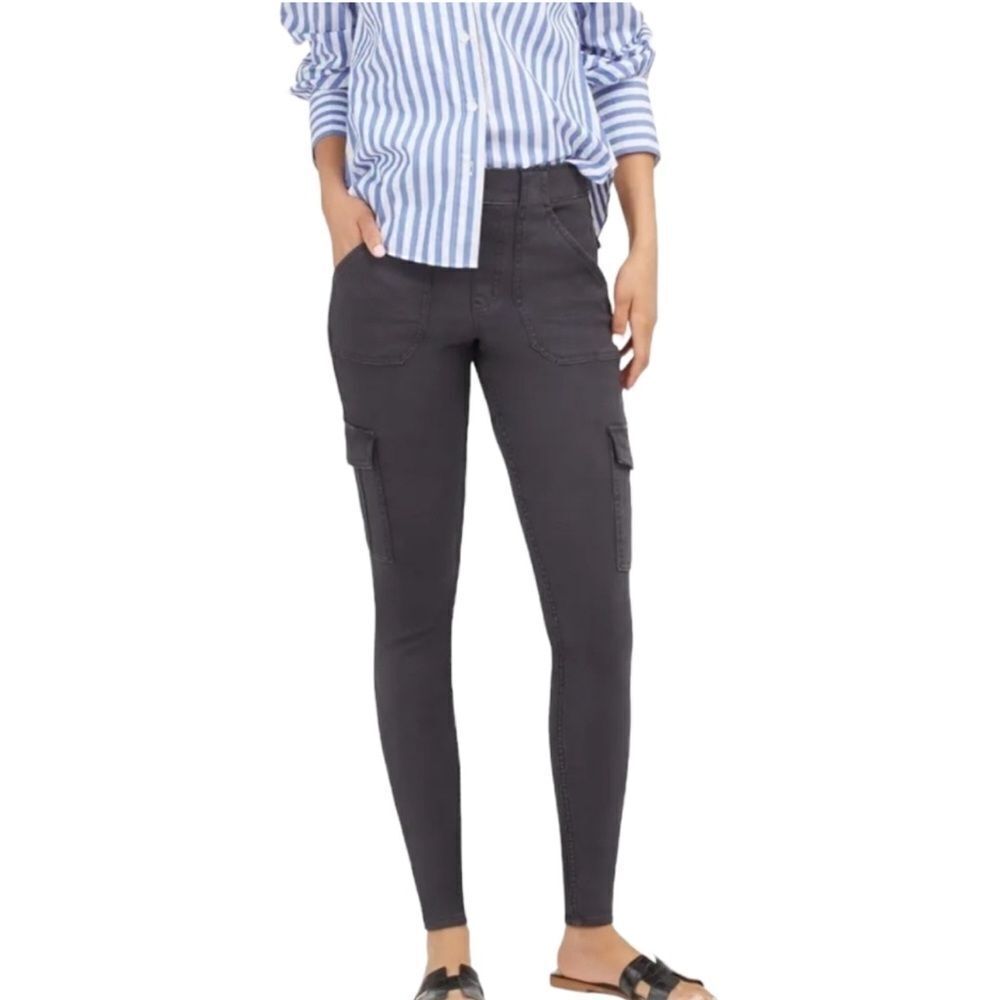 Spanx Twill Ankle Cargo Pants Size XS Washed black New without Tags‎